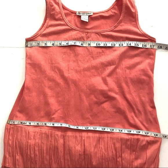 Orange Sleeveless Maxi Dress Small Cotton Boho Sleeveless Tiered Cottagecore - Picture 9 of 10